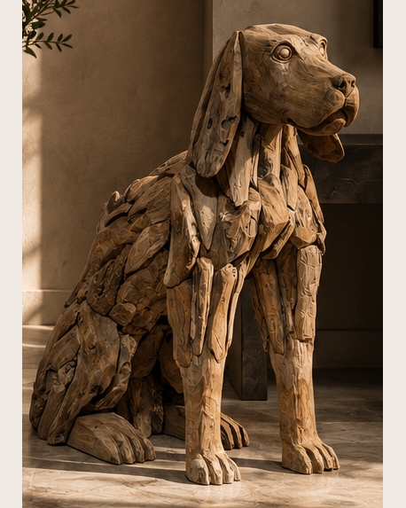 Chien sculpté
